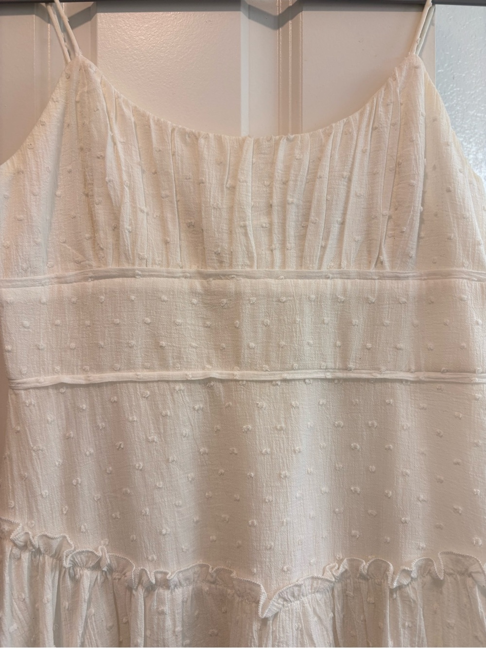 White Tiered Spaghetti Strap Dress - Picture 2 of 5